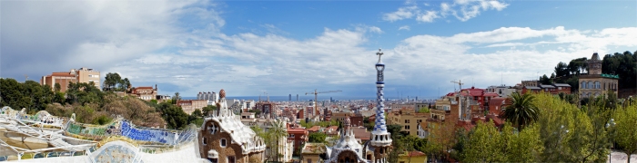Barcelone, Parc Güelle: vue sur la ville