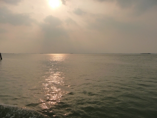 Coucher de soleil sur la lagune de Venise