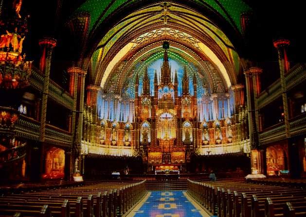 MONTRÉAL - la basilique no-gothique Notre-Dame.