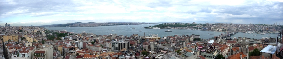 Bosphore, Corne d'Or et Pont de Galata (depuis la Tour)